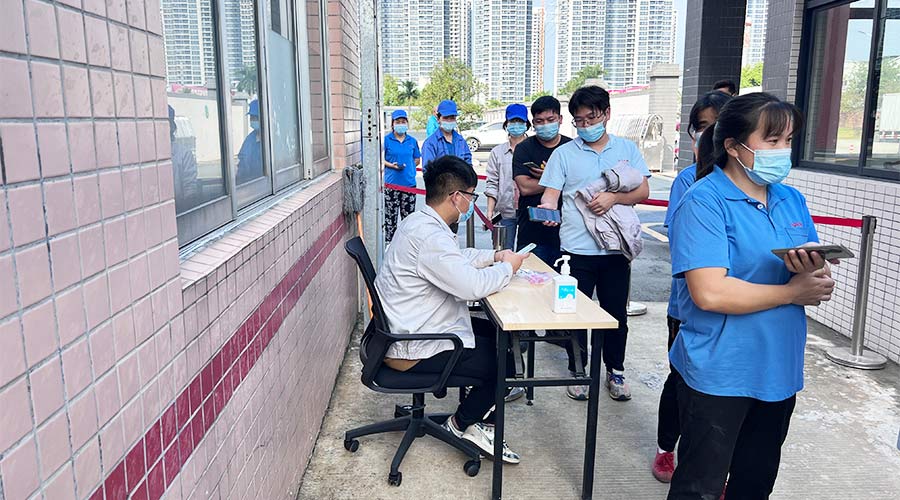 迅速防疫！金環(huán)電器積極配合醫(yī)護人員上門測核酸！