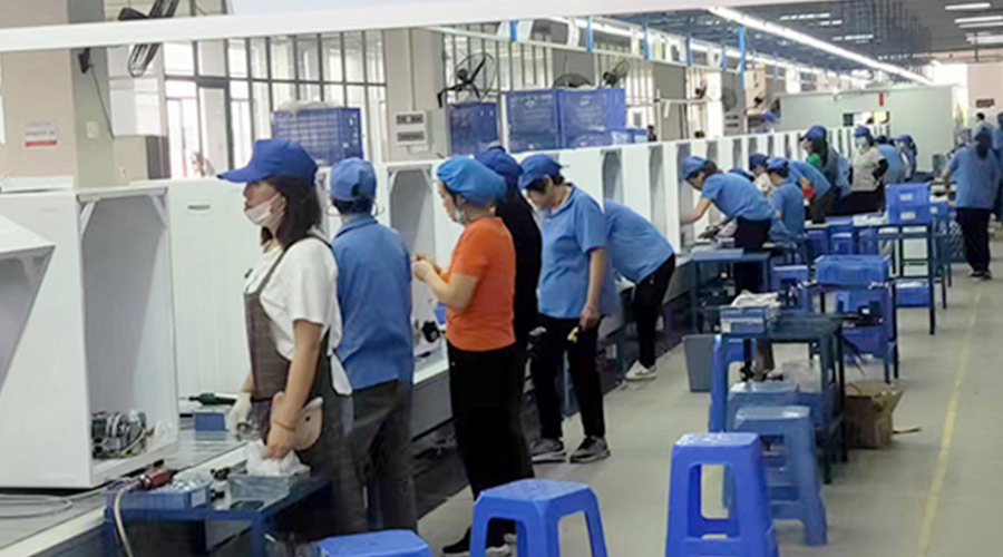 生產(chǎn)實況！金環(huán)電器開展客戶TCL滾筒衣服烘干機(jī)生產(chǎn)